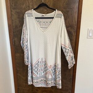 Roxy Cream and Black Patterned Tunic